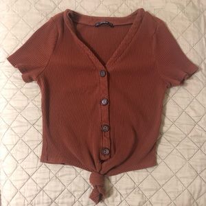 Brown Buttoned Top